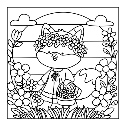 Cute nostalgic coloring page with vintage accessories and cozy retro atmosphere