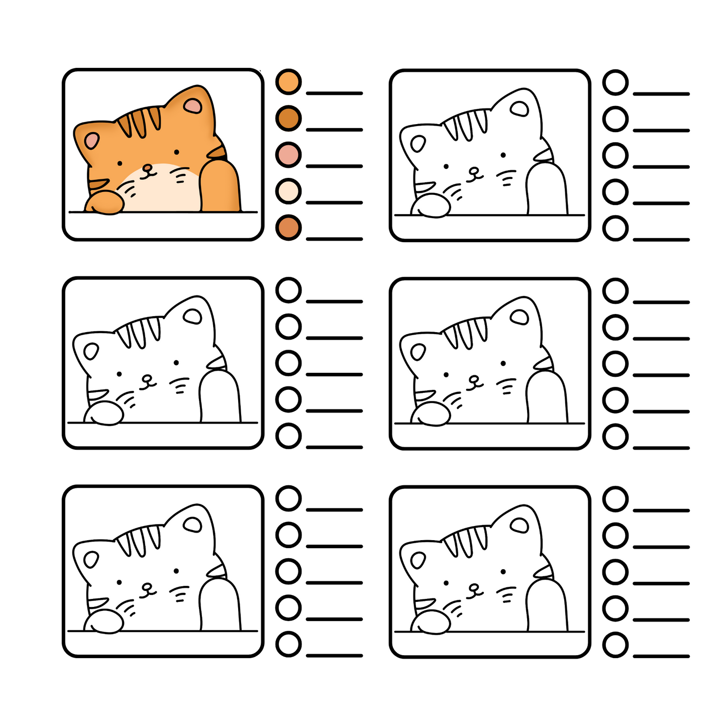 Cozy pattern and texture coloring practice pages with cute illustrations and repeated shapes